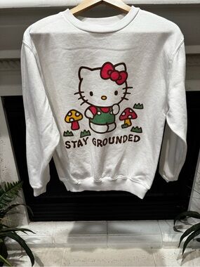 Hello Kitty ‘Stay Grounded’ White Crewneck Sweatshirt
